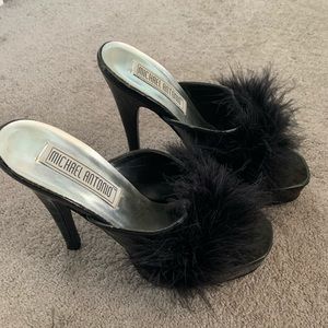 Black Fur Heels